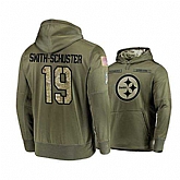 Nike Steelers 19 JuJu Smith Schuster 2019 Salute To Service Stitched Hooded Sweatshirt,baseball caps,new era cap wholesale,wholesale hats